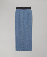 Organic Cotton Denim Long Skirt-FETICO-Forget-me-nots Online Store