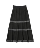 Lace-Paneled Maxi Skirt-FETICO-Forget-me-nots Online Store