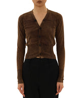 Sandwashed Grey Knit Cardigan-Feng Chen Wang-Forget-me-nots Online Store