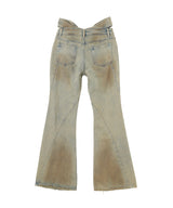Cut-Out Waist Washed Denim-LCDC TM-Forget-me-nots Online Store