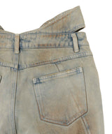 Cut-Out Waist Washed Denim-LCDC TM-Forget-me-nots Online Store