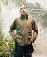 Lace Up Militery Jacket-Forget-me-nots-Forget-me-nots Online Store