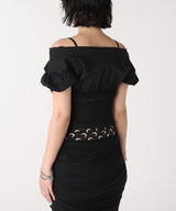 Gathered Mini Tee With Corset-Forget-me-nots-Forget-me-nots Online Store
