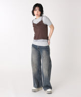 モデル身長:165cm / カラー:Brown / サイズ:F