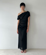 Sheer Gathered Knit Dress-FETICO-Forget-me-nots Online Store