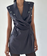 Hand-Embroidered Tailored Vest-FETICO-Forget-me-nots Online Store