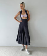 Hand-Embroidered Pleated Skirt-FETICO-Forget-me-nots Online Store