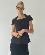 Stretch Jersey Off-Shoulder Top-FETICO-Forget-me-nots Online Store