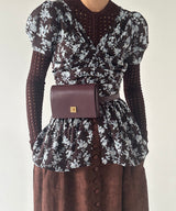 Puff Sleeve Gathered Blouse-FETICO-Forget-me-nots Online Store