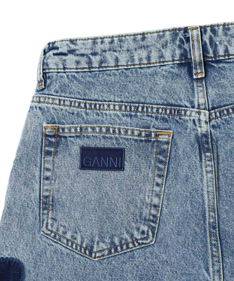 Patch Denim Shorts-GANNI-Forget-me-nots Online Store