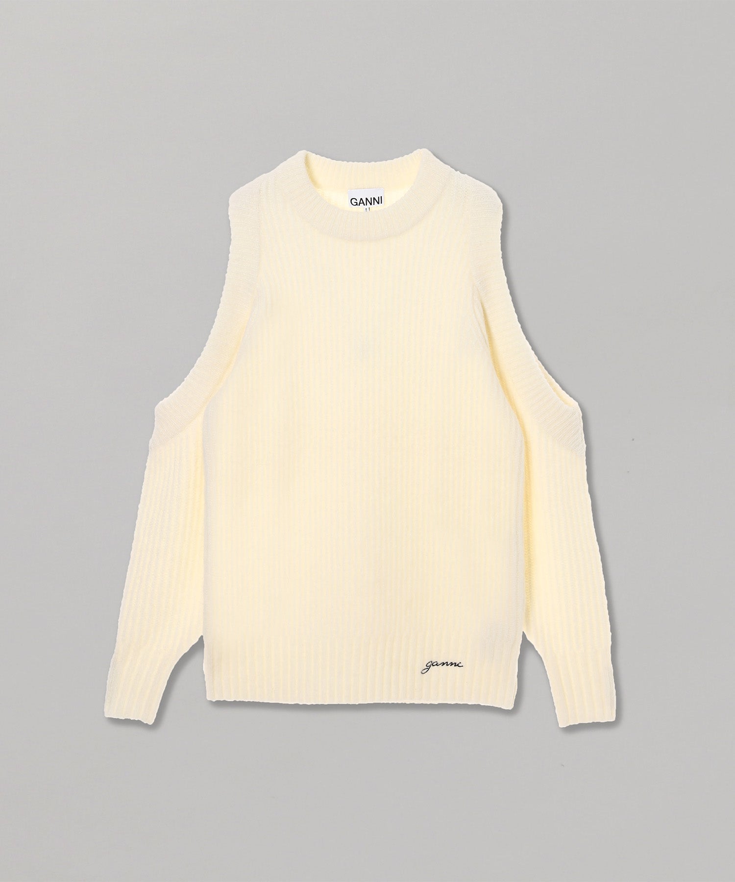 ガニー(GANNI)｜Chunky Soft Wool Open Shoulder Pullover｜スニーカー