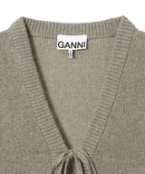 Future Wool Mix Short Sleeve Cardigan-GANNI-Forget-me-nots Online Store