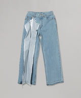 Slit Leg Denim Pants-kotohayokozawa-Forget-me-nots Online Store