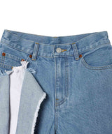 Slit Leg Denim Shorts-kotohayokozawa-Forget-me-nots Online Store