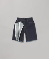 Slit Leg Denim Shorts-kotohayokozawa-Forget-me-nots Online Store