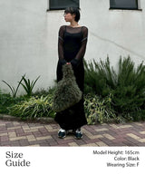 Knit Maxi Onepiece-Forget-me-nots-Forget-me-nots Online Store