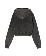 1710 Snow Washed Cropped Zip-Front Hoodie-LCDC TM-Forget-me-nots Online Store