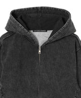 1710 Snow Washed Cropped Zip-Front Hoodie-LCDC TM-Forget-me-nots Online Store