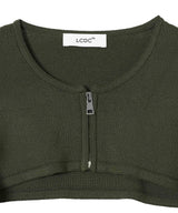 Zip -Front Cropped Bolero-LCDC TM-Forget-me-nots Online Store