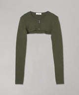 Zip -Front Cropped Bolero-LCDC TM-Forget-me-nots Online Store