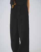 Linen 2Tuck Slacks-Forget-me-nots-Forget-me-nots Online Store