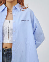 Side Slit Over Size Shirts-Forget-me-nots-Forget-me-nots Online Store