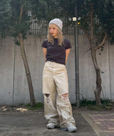 Destressed Wide-Leg Denim-LCDC TM-Forget-me-nots Online Store