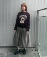 Graphic Wool Mix Poodle Stripe Crewneck-GANNI-Forget-me-nots Online Store