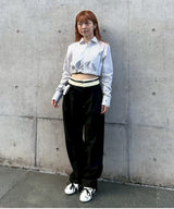 Cropped Tie Back Shirt-HOMME girls-Forget-me-nots Online Store