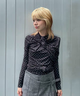 Knotted Jersey Top-rokh-Forget-me-nots Online Store