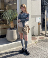 モデル身長:155cm / カラー:Beige / サイズ:34