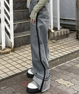 Rigid Denim Double Fly Baggy Jeans-GANNI-Forget-me-nots Online Store