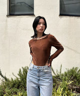 モデル身長:165cm / カラー:Brown / サイズ:F
