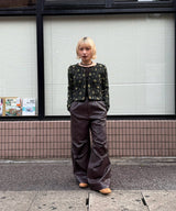 Coated Wide Tuck Pants-Forget-me-nots-Forget-me-nots Online Store