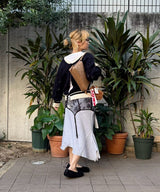 Reconstructed Skirt-Forget-me-nots-Forget-me-nots Online Store