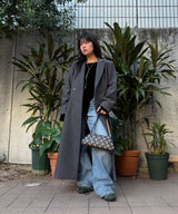 Long Meltone Coat-Forget-me-nots-Forget-me-nots Online Store