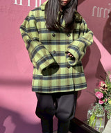 Brushed Wool Check Midi Coat-GANNI-Forget-me-nots Online Store