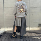 Flower Skull Logo Sweat-Forget-me-nots-Forget-me-nots Online Store