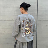 Flower Skull Logo Sweat-Forget-me-nots-Forget-me-nots Online Store