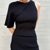 Long Asymetrical Rib Knit Dress-courrèges-Forget-me-nots Online Store