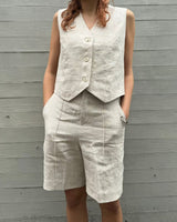 Linen Shorts-Forget-me-nots-Forget-me-nots Online Store