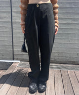 Stripe Suiting High Waist Pants-GANNI-Forget-me-nots Online Store