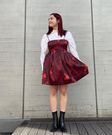 Printed Double Satin Strap Mini Dress-GANNI-Forget-me-nots Online Store