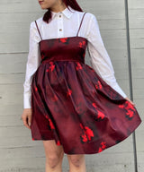 Printed Double Satin Strap Mini Dress-GANNI-Forget-me-nots Online Store