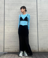 Velvet Tulle Gathered Skirt-FETICO-Forget-me-nots Online Store