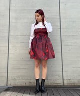 Printed Double Satin Strap Mini Dress-GANNI-Forget-me-nots Online Store