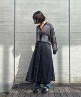 Mesh Print Pleats Skirt-TOGA PULLA-Forget-me-nots Online Store