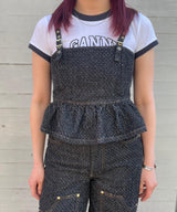 Fluffy Denim Strap Top-GANNI-Forget-me-nots Online Store