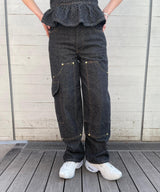 Fluffy Denim Carpenter Jeans-GANNI-Forget-me-nots Online Store
