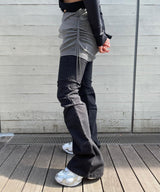 Sheer Frill Layered Knit Skirt-LCDC TM-Forget-me-nots Online Store